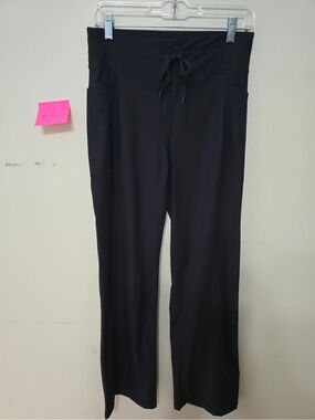 Women's Black Wide-Leg Drawstring Track Pants